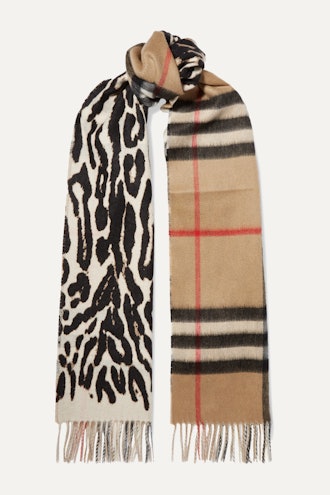 Fringed Printed Cashmere Scarf