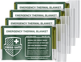 Swiss Safe Emergency Mylar Thermal Blankets (4-pack)