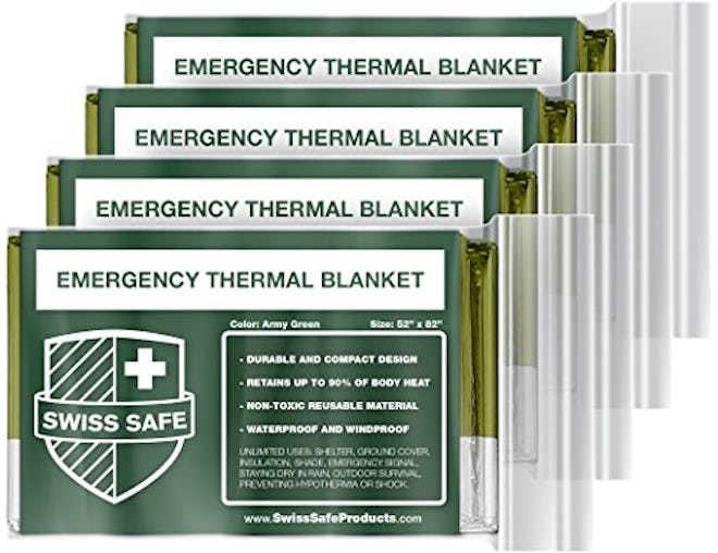 Swiss Safe Emergency Mylar Thermal Blankets (4-pack)