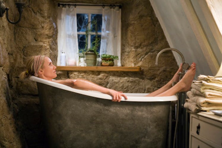 Cameron Diaz relaxes in a bathtub in an English cottage in a scene from 'The Holiday.'