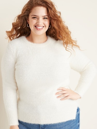 Plus-Size Cozy Eyelash Sweater