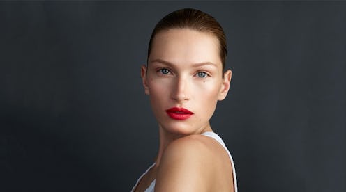 Westman Atelier's new Lip Suede on model.