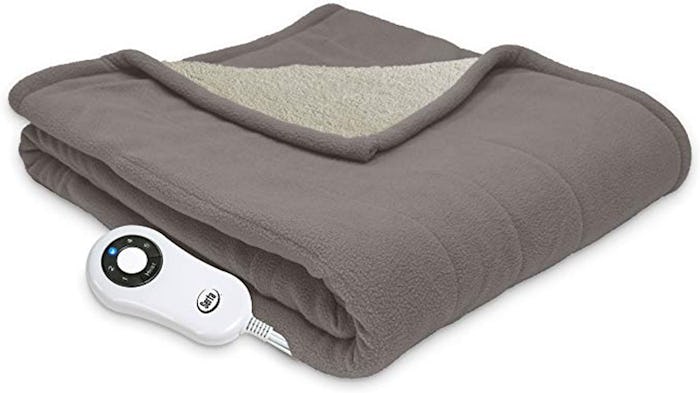 Serta Reversible Sherpa/Fleece Heated Electric Throw Blanket