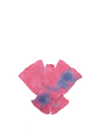 Tie Dye Fingerless Cashmere Gloves