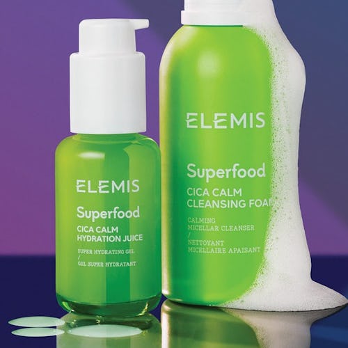 Elemis' new Superfood Cica Calm Hydration Juice and foaming cleanser.