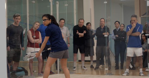 Marisol plays squash in Little America.