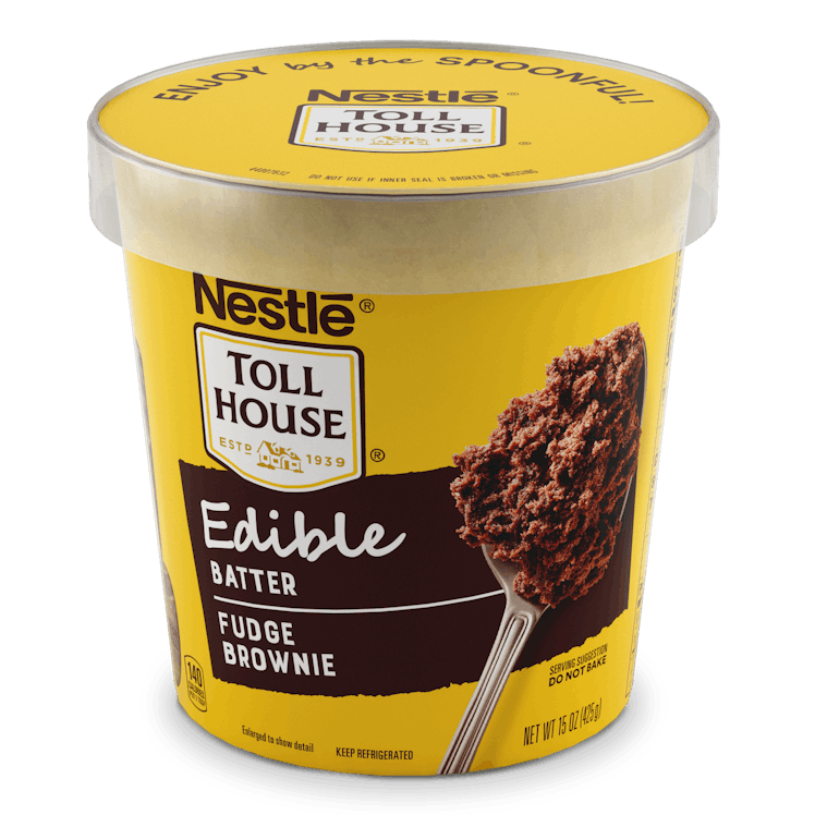 Nestlé Toll House's New Edible Cookie Dough Flavors include a fudge brownie batter offering.