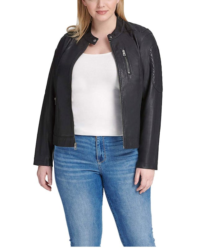 Levi's Size Women's Faux-Leather Quilted Racer Jacket