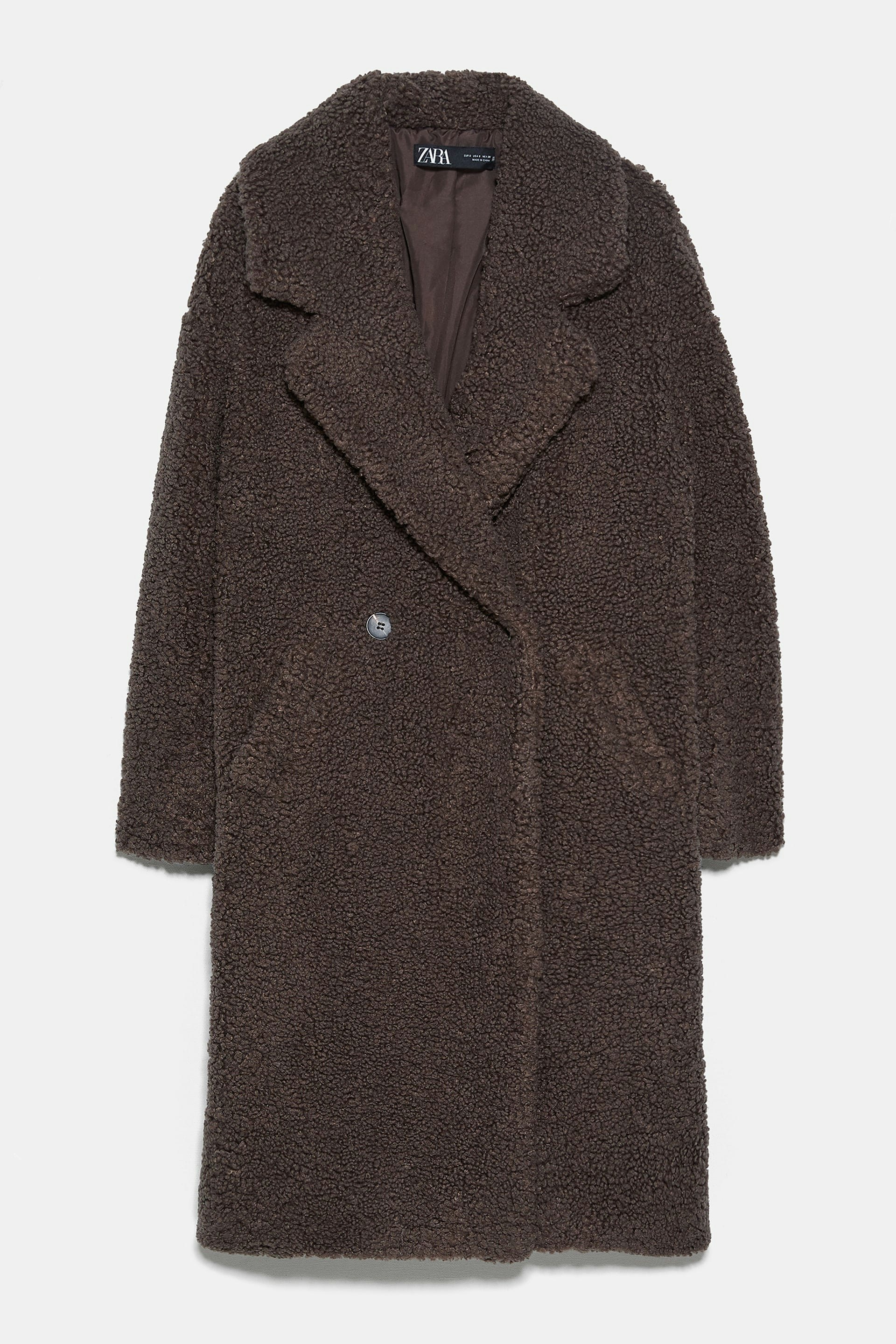 zara black winter coat