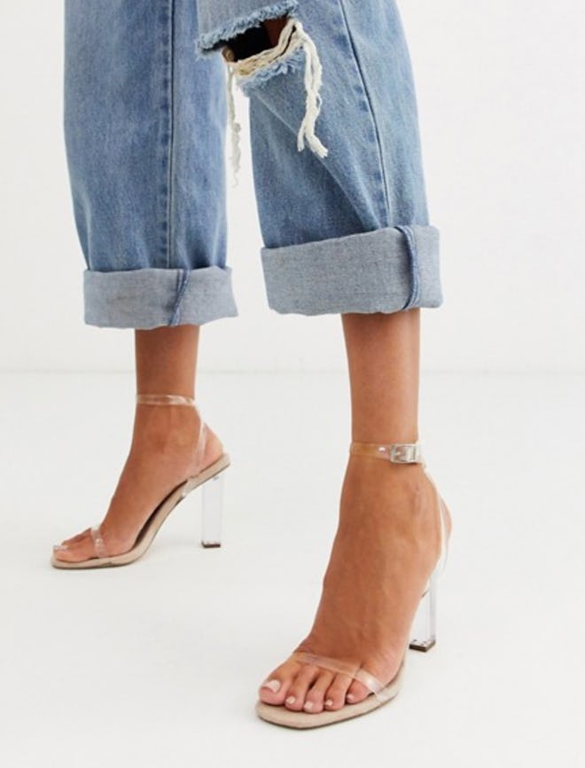 Hark clear barely there block heeled sandals