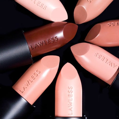 LAWLESS Beauty's new lipstick collection drops 8 wearable nude colors in a creamy bullet formula.