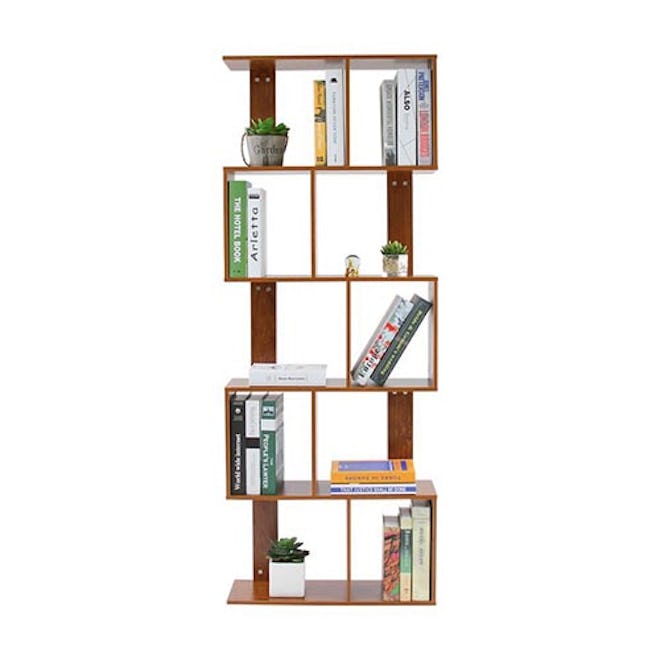 5 Tier Shelves Display Geometric Bookcase