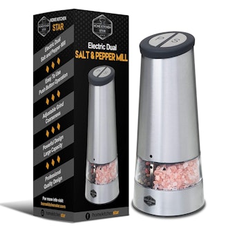 HomeKitchenStar Dual Electric Pepper Grinder & Salt Mill
