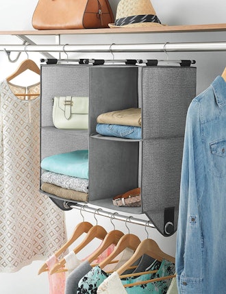 Whitmor Fabric Closet Organizer with Built-In Garment Rod