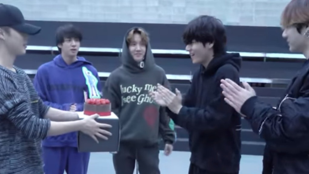 This Video Of BTS' Surprise Party For V's 24th Birthday Will Give You FOMO