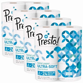 Amazon Brand - Presto! 308-Sheet Mega Roll Toilet Paper (24-Pack)