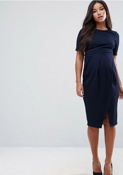 ASOS DESIGN Maternity Double Layer Textured Smart Dress