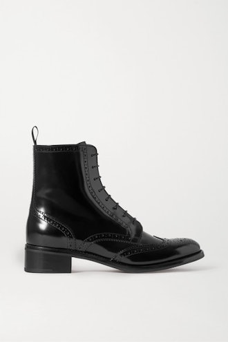 Sylvie Glossed-Leather Ankle Boots