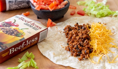 Try Trader Joe's beef-less ground beef next time you make tacos during meal prep.