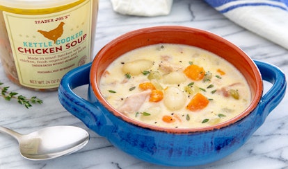 To make your soup last even longer add Trader Joe's gnocchi to the mix.