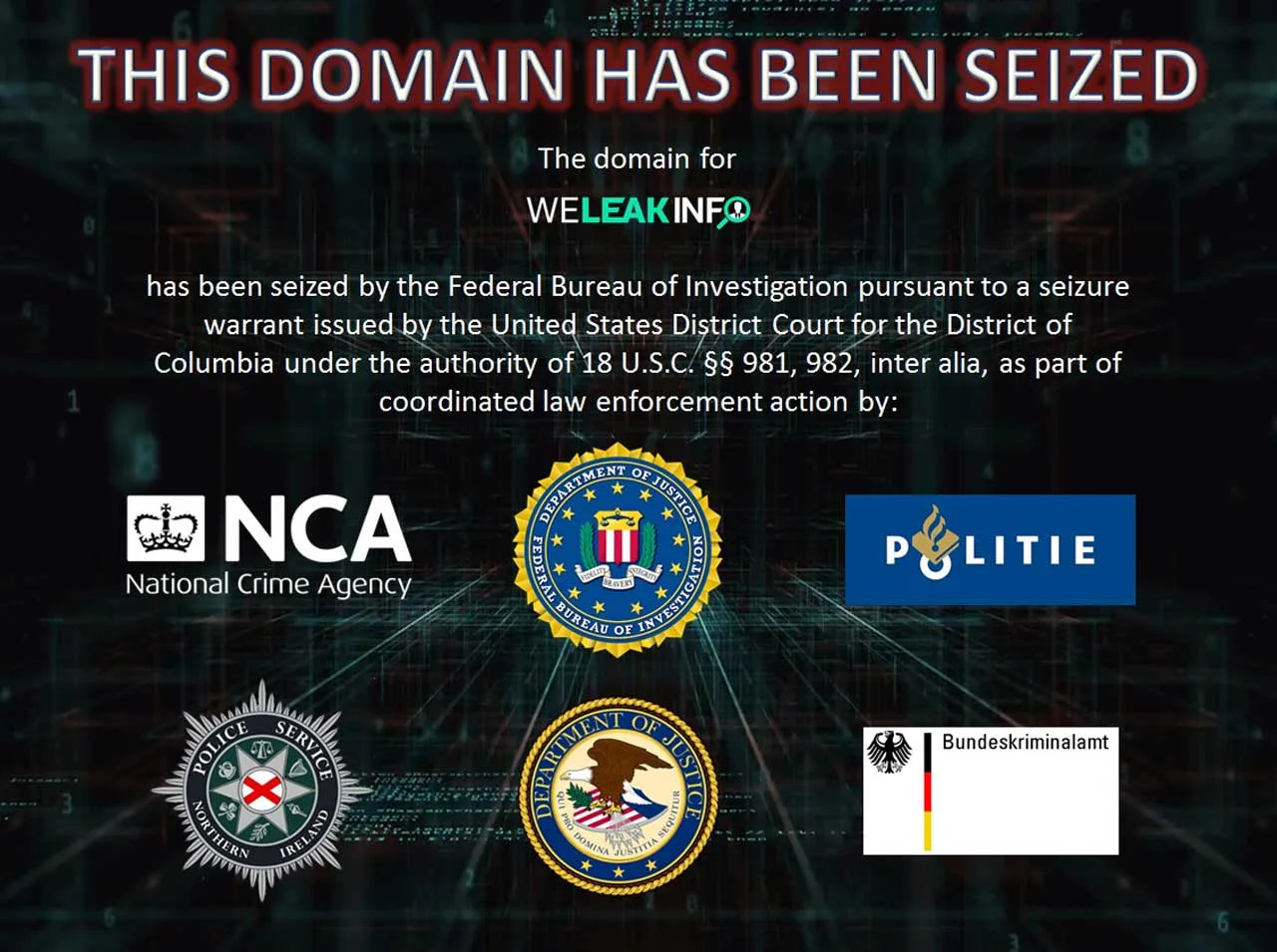 Fbi Seizes Weleakinfo A Site Known For Selling Subscriptions To Hacked Data Strona weleak.info gromadziła informacje pochodzące z wycieków i odsprzedawała je. fbi seizes weleakinfo a site known for