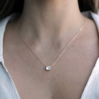 PAVOI CZ Solitaire Choker Necklace