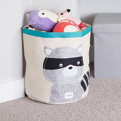 3 Sprouts Raccoon Canvas Toy Storage Bin