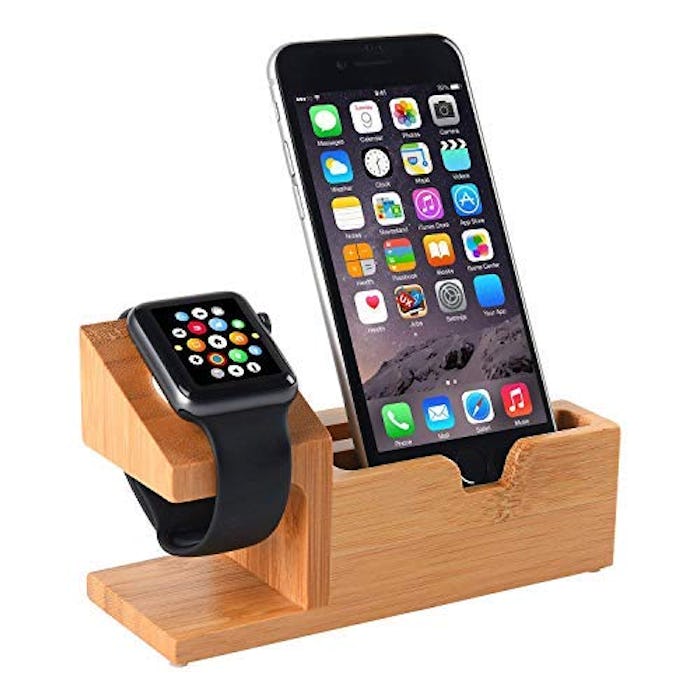 erwubala Bamboo Wood Charging Dock Station