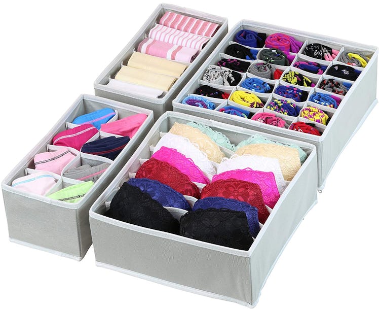 Simple Houseware Closet Underwear Organizer Drawer Divider (4 Pieces)