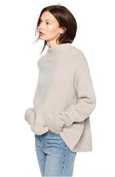 Cable Stitch Women's Mock Neck Cozy Sweater