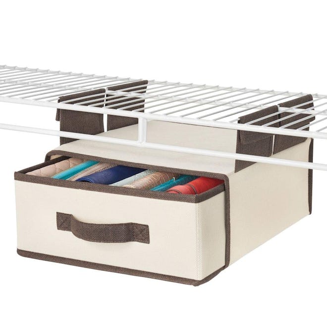 mDesign Soft Fabric Over Closet Shelving Hanging Storage Organizer