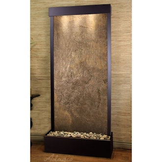 Tranquil River Natural Stone/Metal Wall Fountain with Light