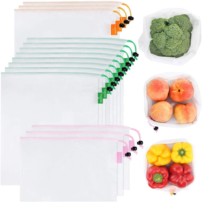 GOGOODA Reusable Produce Bags (15-Piece Set)