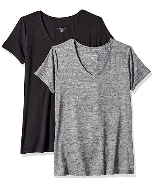 Amazon Essentials Tech Stretch Short-Sleeve V-Neck T-Shirt (2-Pack)