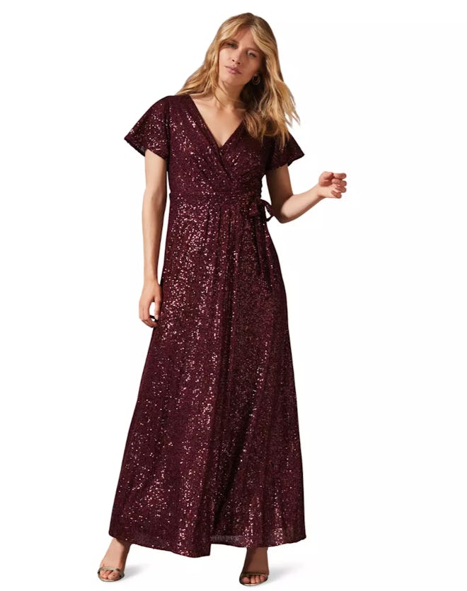 Phase Eight - Red Amily Sequin Wrap Dress