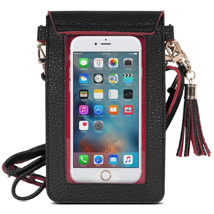 MoKo Cell Phone Bag, PU Leather Crossbody Bag Mini Phone Pouch