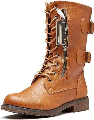 These high combat boots have clever hidden pockets.