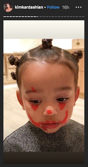 North West's IT Clown makeup was actually pretty good. 
