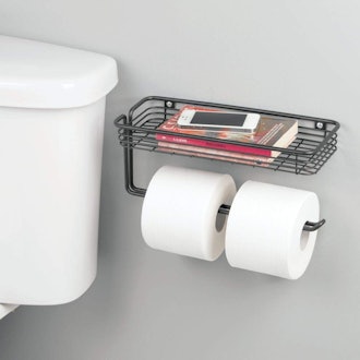 mDesign Toilet Paper Holder And Tray