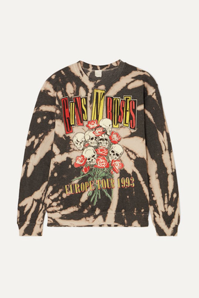 Guns N' Roses Distressed Printed Cotton-Blend Sweatshirt