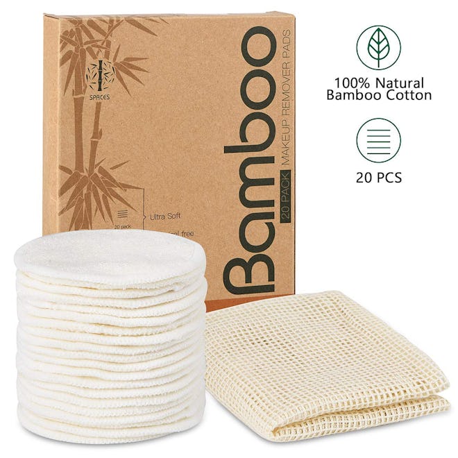 Spaces Organic Bamboo Reusable Makeup Remover Pads (20-Pack)