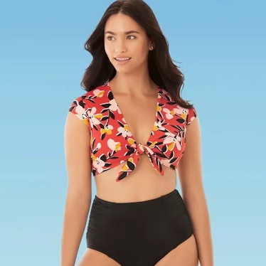 Miracle Brand's Beach Betty Women's Slimming Control Tie Front Bikini Top