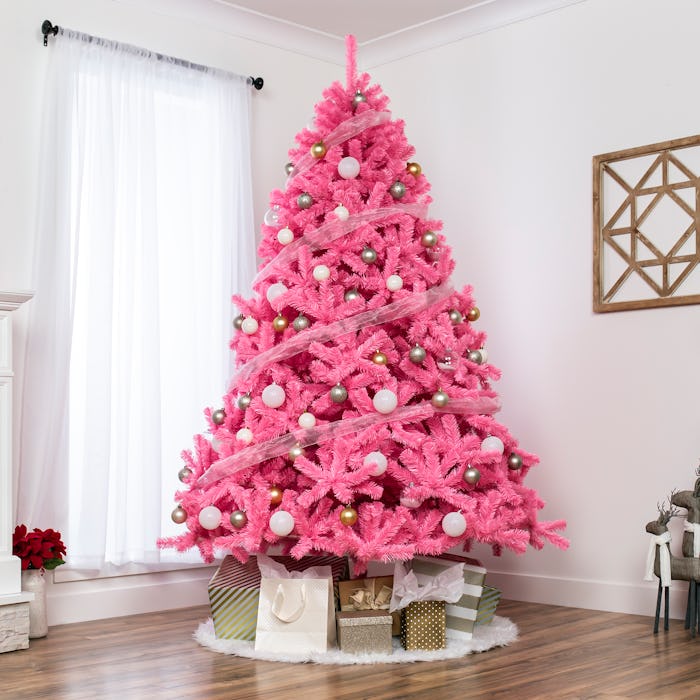 a pink valentine's day tree at walmart