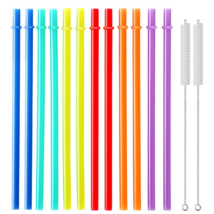 Reusable plastic straws, set of 32