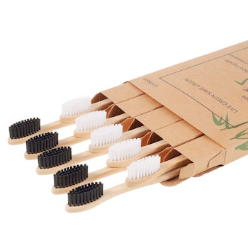 Nuduko Biodegradable Reusable Bamboo Toothbrushes (10-Pack)