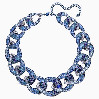 TABLOID NECKLACE, MULTI-COLORED, BLUE PVD COATING