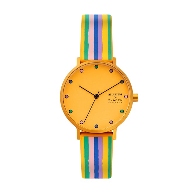 Aaren Three-Hand Multicolored Striped Silicone 36mm Watch