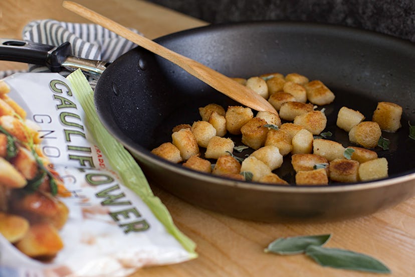 Trader Joe's Cauliflower Gnocchi is a believable substitute for traditional gnocchi.