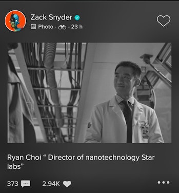 Zack Snyder Justice League Ryan Choi