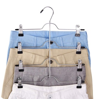 Tosnail 4 Tier Trouser & Skirt Hangers (4-Pack)